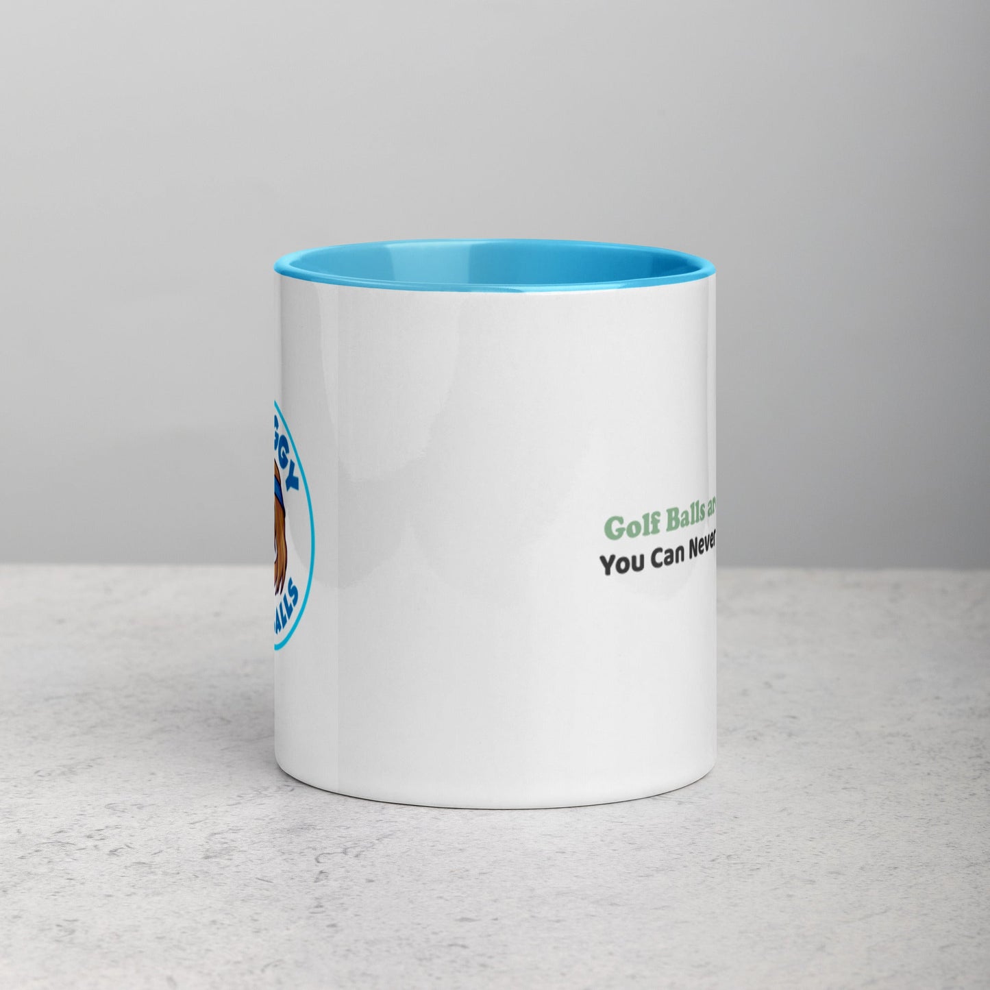 Golf Ball Friends Mug with Shaggy Blue Color Inside