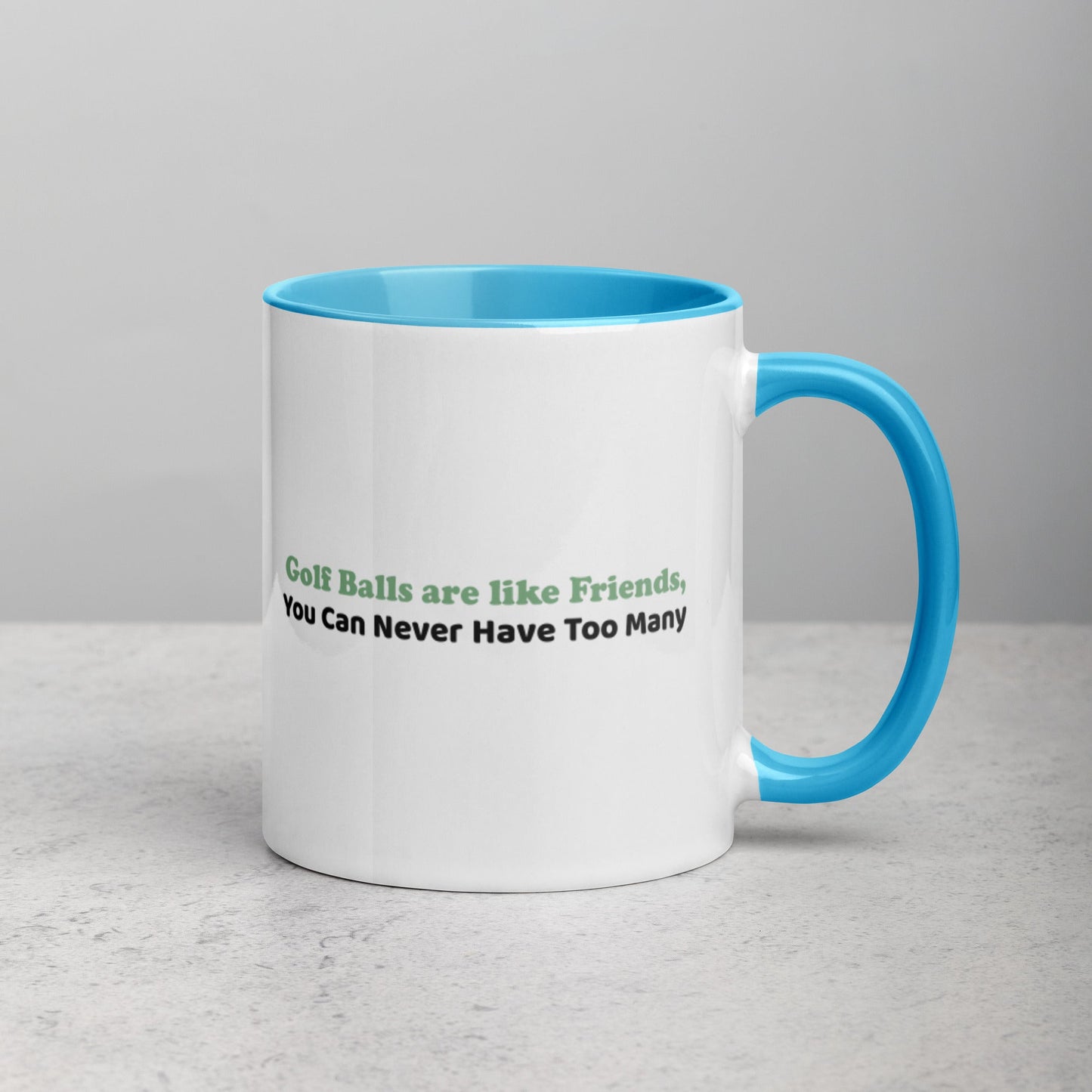 Golf Ball Friends Mug with Shaggy Blue Color Inside